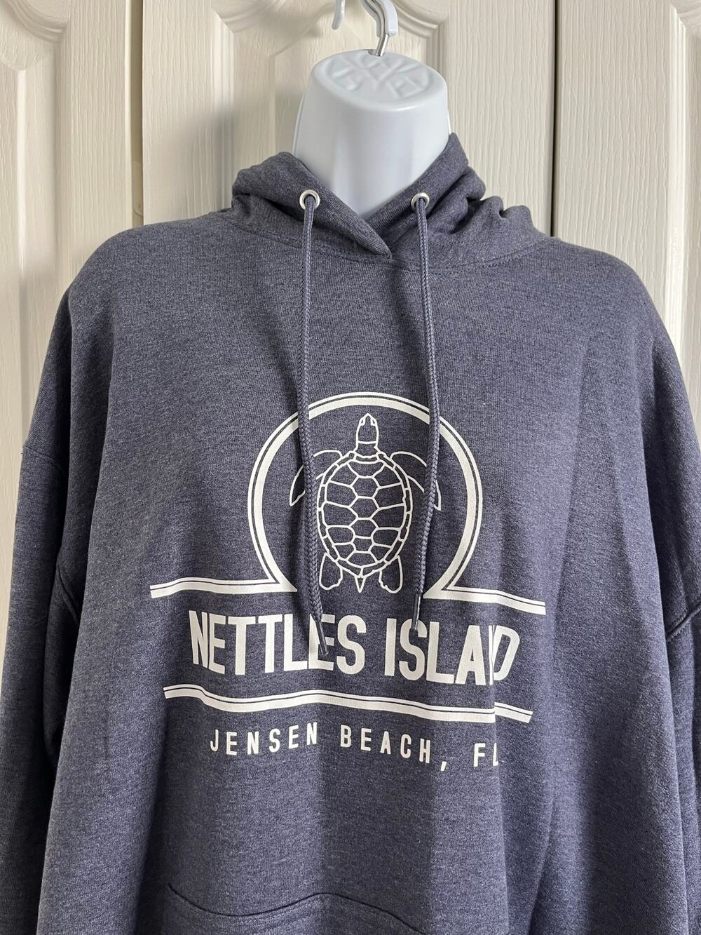 Nettles Island Port & Co Gray Turtle Hooded Sweatshirt XL Jensen Beach Florida